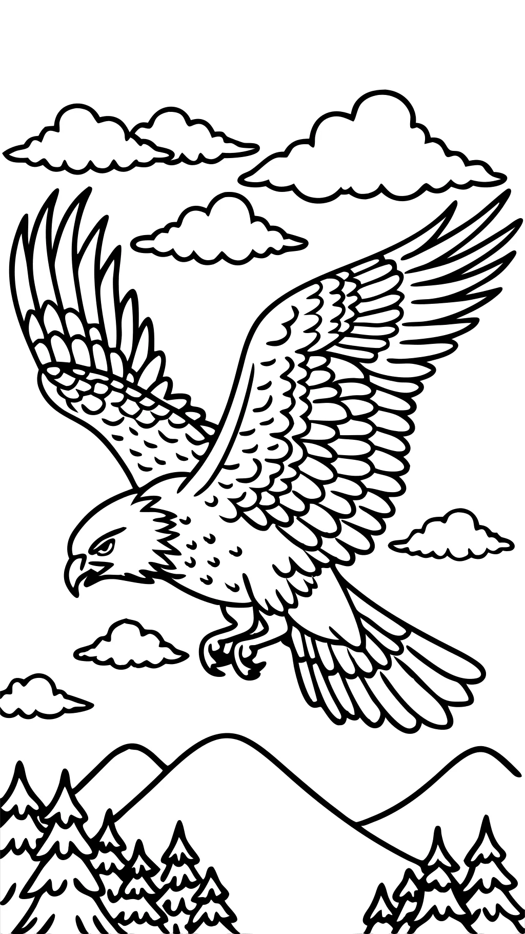 coloring page of a hawk